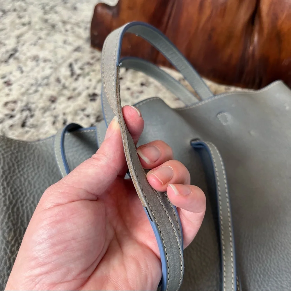 Faded Leather Tote Bag